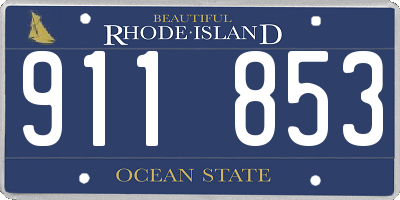 RI license plate 911853