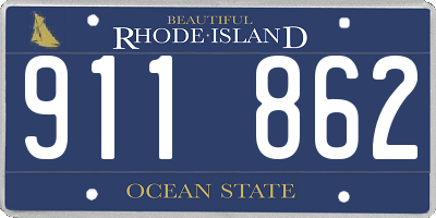 RI license plate 911862