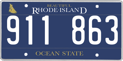 RI license plate 911863
