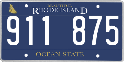 RI license plate 911875