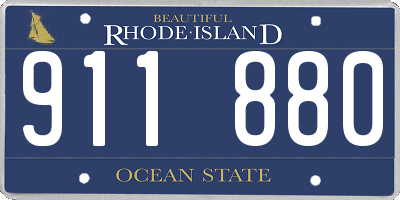 RI license plate 911880