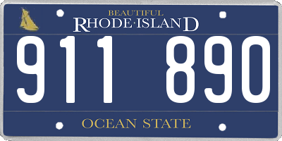 RI license plate 911890