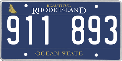 RI license plate 911893