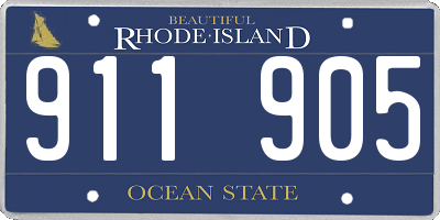 RI license plate 911905