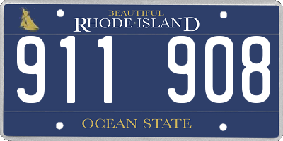 RI license plate 911908