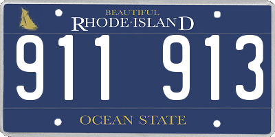 RI license plate 911913