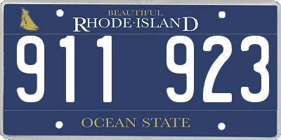 RI license plate 911923