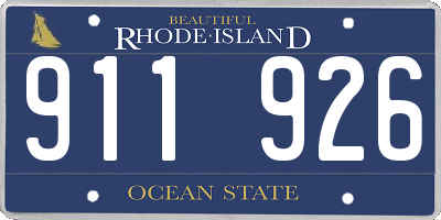 RI license plate 911926
