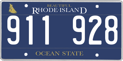 RI license plate 911928