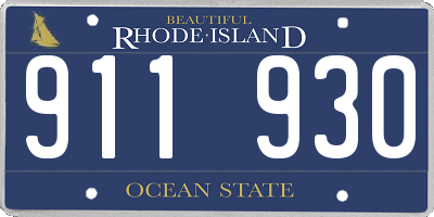 RI license plate 911930
