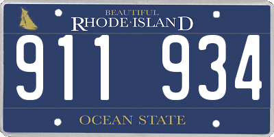 RI license plate 911934