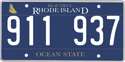 RI license plate 911937