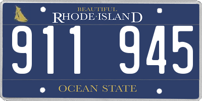 RI license plate 911945