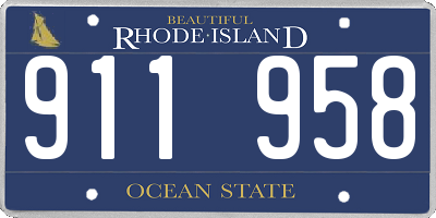 RI license plate 911958