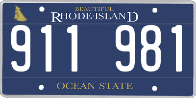 RI license plate 911981