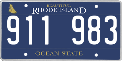 RI license plate 911983