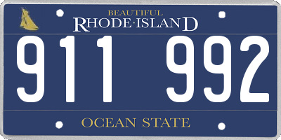 RI license plate 911992