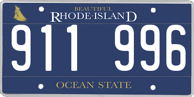 RI license plate 911996