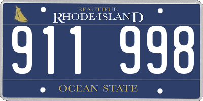 RI license plate 911998