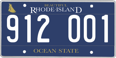 RI license plate 912001