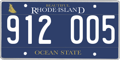 RI license plate 912005