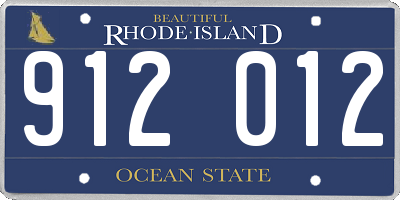 RI license plate 912012