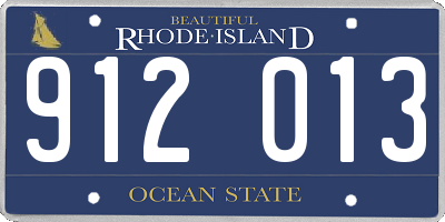 RI license plate 912013