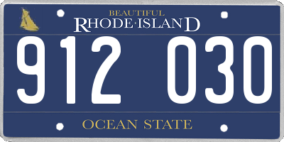 RI license plate 912030