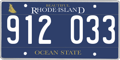 RI license plate 912033