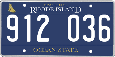 RI license plate 912036