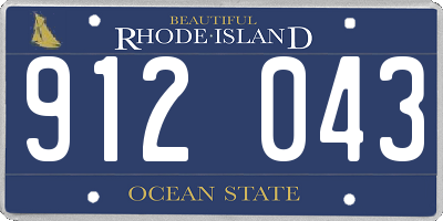 RI license plate 912043