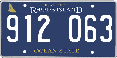 RI license plate 912063