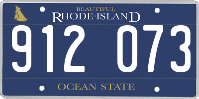RI license plate 912073