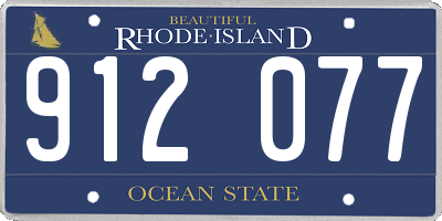 RI license plate 912077