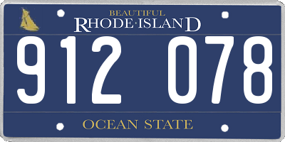 RI license plate 912078