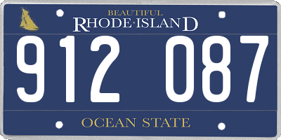 RI license plate 912087