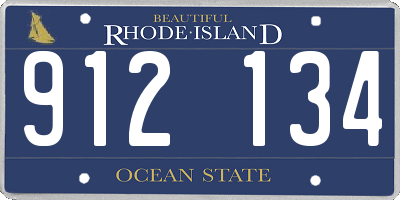 RI license plate 912134