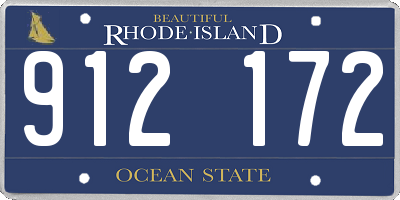 RI license plate 912172