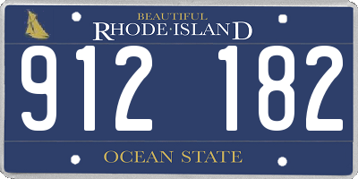 RI license plate 912182