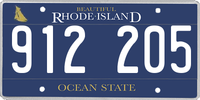 RI license plate 912205