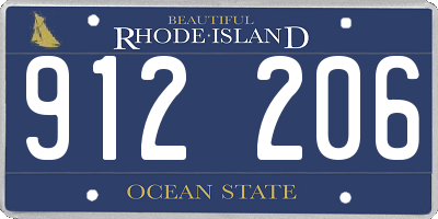 RI license plate 912206