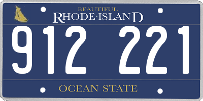 RI license plate 912221