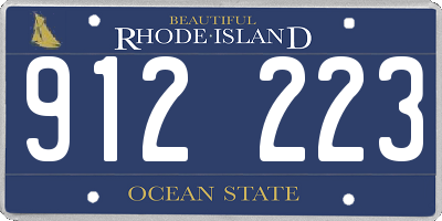 RI license plate 912223