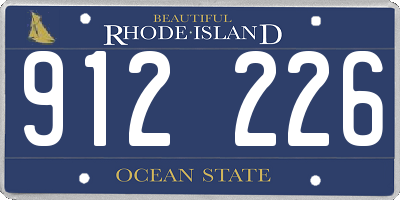 RI license plate 912226
