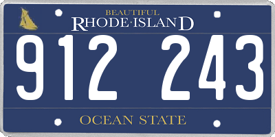 RI license plate 912243