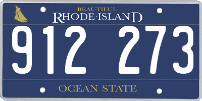 RI license plate 912273
