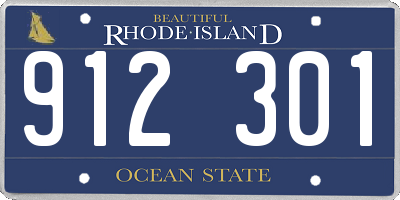 RI license plate 912301