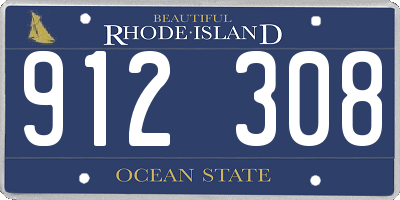 RI license plate 912308