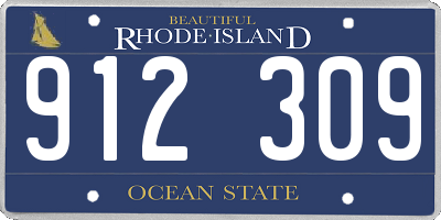 RI license plate 912309