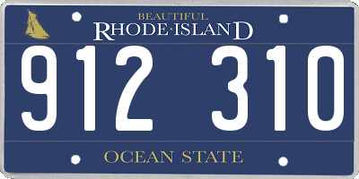 RI license plate 912310
